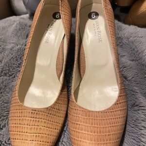 Taryn Rose Tan Textured Heels